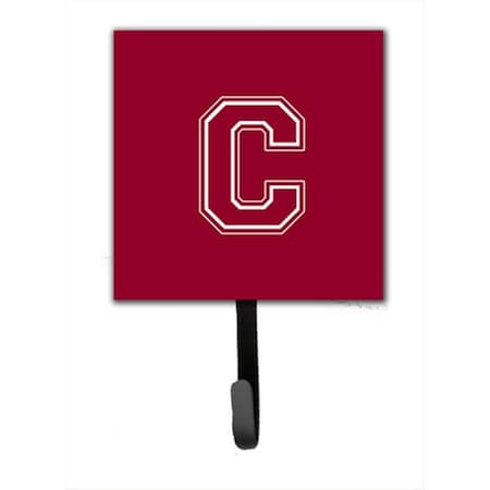 Carolines Treasures Letter C Initial Monogram - Maroon And White Leash Holder Or Key Hook CJ1032-CSH4
